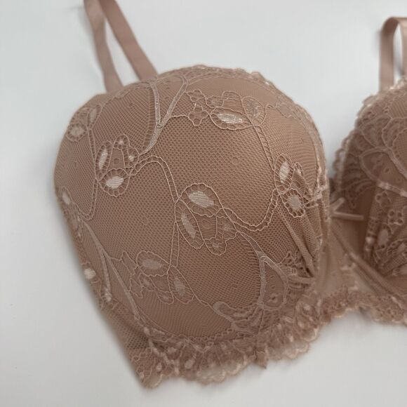 Pure Beauty by Rene Rofe Blush Lace Women’s Bra Sie 40 DD - Picture 2 of 9